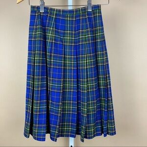 Pendleton Size 8 100% Wool Plaid Pleat Academia Fall Winter Skirt
